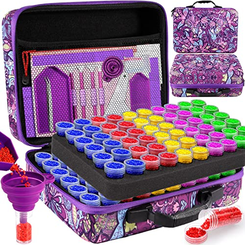 Frasheng 5D Diamond Painting Zubehör Boxen, mit 120 Fächer Diamond Painting Organizer, Diamond Painting Aufbewahrungsbox, Werkzeug Set mit Stift für Malerei Handwerk für Perlen, Strass, Steine