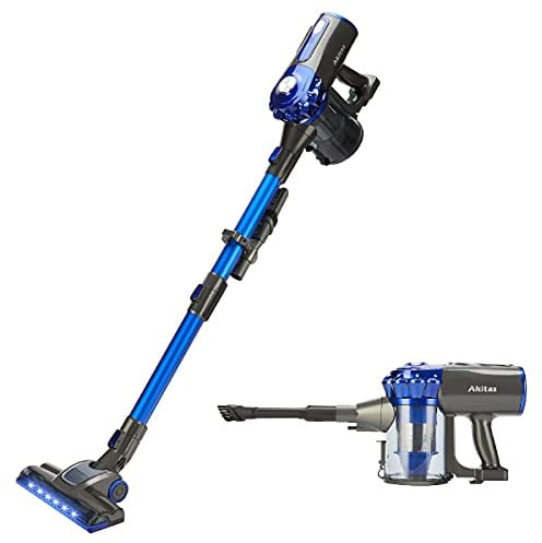 Akitas V8 3in1 Akku Staubsauger Kabellos Hand und Vertikal Leicht 22,2 V 150 W Wiederaufladbarer Lithium-Akku für Böden, Teppiche, Tierhaare