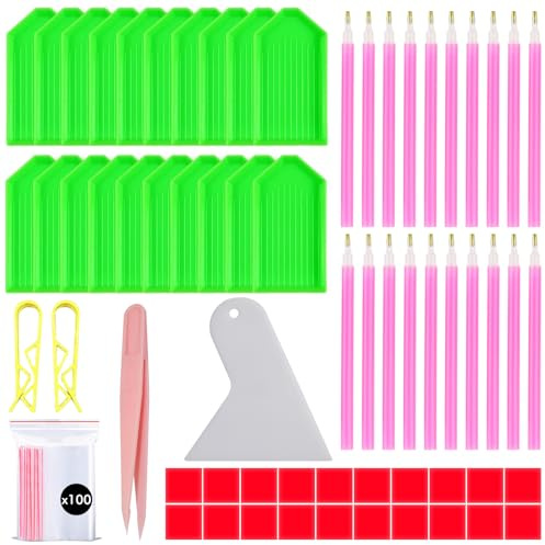 ElevaPulse Diamond Painting Zubehör, Diamond Painting Stift, 65-Teiliges Set Mit Stiften, Schalen Und Werkzeugen, Ideal Für DIY-Projekte, Familienaktivitäten Und Stressabbau
