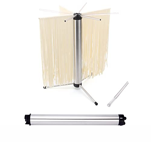 KITCHENDAO Nudeltrockner für bis zu 3 kg Nudeln| Kompakt für einfache Aufbewahrung | Schnelle Einrichtung | Rotary System & einfach zu übertragen | rutschfeste Füße | Zur einfachen Reinigung abnehmbar