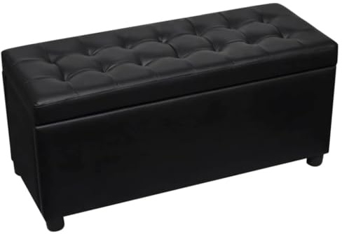 vidaXL Sitztruhe Gepolstert Kunstleder Schwarz