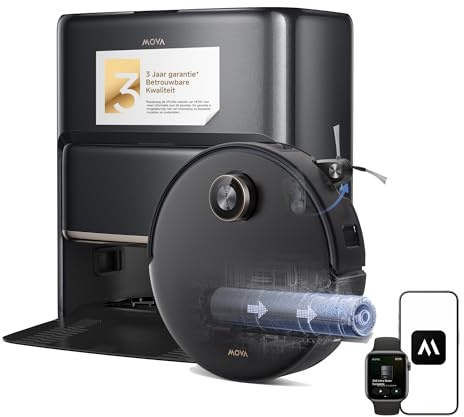 Mova Z60 Ultra Roller Complete Saugroboter mit Wischfunktion 28.000 Pa, LiftPro-Gehäuse, 8 cm Hindernisse, DToF+Dual Laser+RGB/LED-Hindernisvermeidung, AutoShield für Teppich, MaxiReach Mopp & Bürste