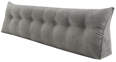 OHMG Rückenkissen 120/140/160/180/200CM,Keilkissen für Bett und Sofa geeignet,Dreieckiges Lesekissen,Kissen mit abnehmbarem und waschbarem Bezug,mit praktischem Seitenfach,Sitzkissen, Wandkissen