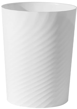 Sinoba Papierkorb 8008 Mülleimer Abfalleimer Papiereimer Kunststoff ideal für Kinderzimmer Büro Küche Höhe 32 cm 12L (Weiß)