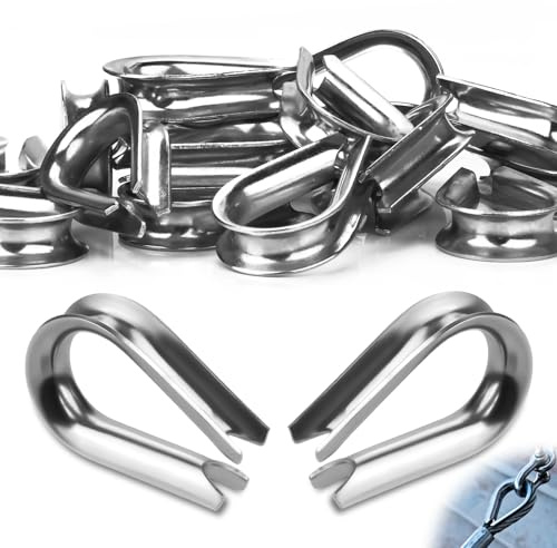 SWTYExt M2 Drahtseil Kauschen 25 Stück Stainless Steel Kausche 2mm | 304 Edelstahl Kabelkausche für Drahtseilklemmen, Stahlseil, Wäscheleine, Forstseil, Markise Fixiert