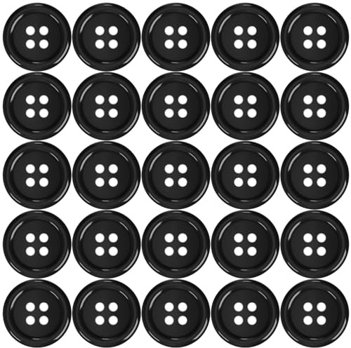 200 Stück 10.0 MM Knöpfe für Bekleidung Harz Buttons Schwarz Knopf 4 Löcher Knöpfen zum Basteln Rund zum Nähen,Basis Button,Harz Knöpfe für Kleider Nähen DIY Handwerk Scrapbooking und Dekorieren