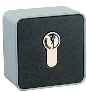BAUER - Schlüsselschalter auf Putz, 1 seitig, Metallgehäuse, Tor, Garage, Antrieb, Taster, Schalter