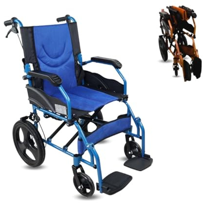 Mobiclinic®, Transitrollstuhl, Modell pirámide, Aluminium, Faltbar, Bremse an den griffen, Für behinderte und senioren, Fußstütze, Armlehnen, Leicht, Orthopädisch, Sitzfläche 46 cm