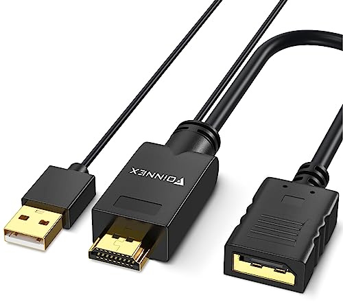 FOINNEX HDMI auf DisplayPort Adapter, Unidirektional HDMI DP, 4K@60Hz | 4K@60Hz