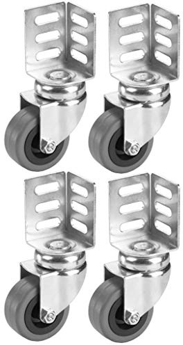 Dörner + Helmer Lenkrollen mit Winkelblech, 4er-Set, 50mm x 22mm, 120kg Tragkraft, 52mm x 37mm Winkel, Verzinkt