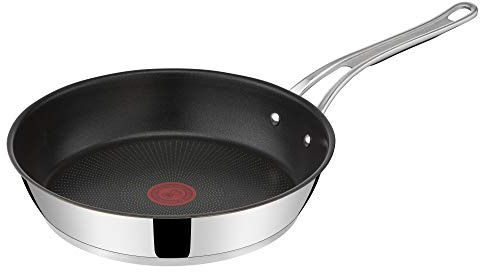 Tefal Jamie Oliver Cook's Classics Bratpfanne 28 cm, Pfanne Induktion, Antihaftversiegelung, Thermo-Signal bei idealer Brattemperatur, backofenfest, Edelstahlpfanne, genieteter Griff, E3060635