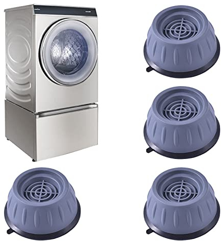 Gvolatee Schwingungsdämpfer Waschmaschine, 4 Stück Universal Vibrationsdämpfer mit Gummiunterlage, Waschmaschine Antivibrationsmatte,Anti Vibration Füße Dämpfer für Waschmaschinen und Trockner