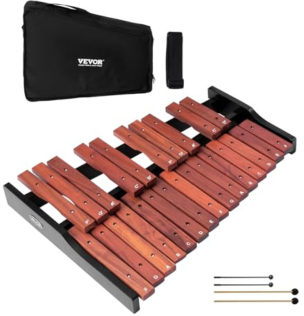 VEVOR Glockenspiel, 25 Noten, professionelles Xylophon-Schlaginstrument aus Holz, mit 4 Schlägeln, 1200D Oxford-Tragetasche, Ideal zum Musiklernen, Üben und Aufführen von Popsong