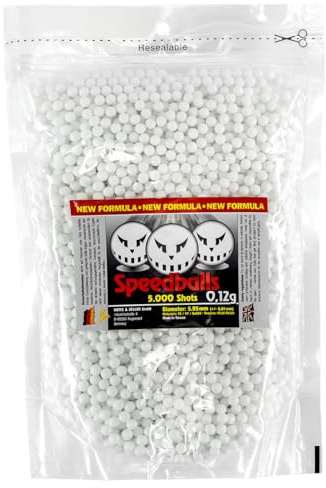 Speedballs Softairkugeln New Formula BBS 0,12g 5.000er Beutel oder 10.000 Container Airsoft (5000 Weiß)