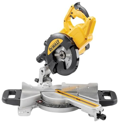 DEWALT 1.400 Watt Paneelsäge (216mm mit XPS-Schnittlinienanzeige, mit Fixrasten für Gehrungs- & Neigungsschnitte, inkl. 24 Zahn HM-Sägeblatt) DWS774-QS
