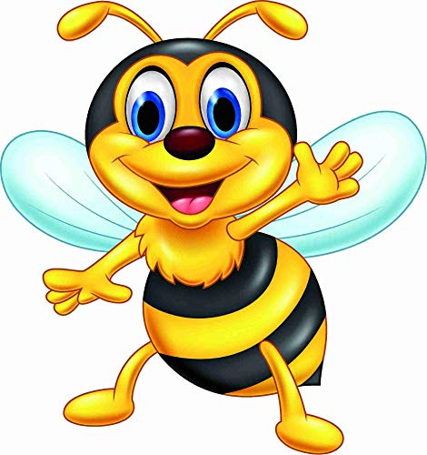 Kleberio Auto Aufkleber lustige Biene selbstklebend Deko Honig Biene Aufkleber coole Sticker wasserfest Mülltonne Wohnmobil Kofferaufkleber Schultüte Wohnwagen Auto Sticker Kita wetterfest 20 x 21 cm