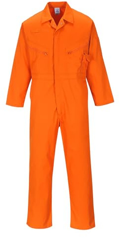 Portwest C813 Overall Polyester-Baumwolle 1 Gesäßtaschen Hochwertige Gewebe | Orange, M, UPF 40+, Vorgeschrumpfte Qualitätsstoff, 1 Handy-Tasche, Strapazierfähige Baumwollmischgewebe, Normalgröße