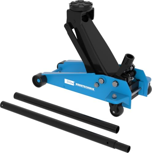 Güde GRH 3/470 Rangierwagenheber - 3 Tonnen Hubkraft, 11 Zentimeter Lastteller-Durchmesser, min. 13 bis max. 46,5 Zentimeter Hubhöhe, 2 Lenkrollen 360° drehbar, ideal für Werkstatt und Garage