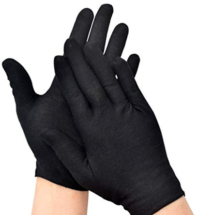 Milisten Schwarze Baumwollhandschuhe Dünn Größe L 12 Paar Arbeitsschutzhandschuhe Weiche Stoffhandschuhe Für Gartenarbeit Inspektion Alltagsschutz Bequeme Handschuhe