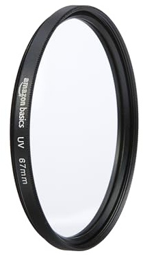 Amazon Basics 67 mm Runder UV-Schutzfilter für klarere Bilder, Schützt vor Staub, Schmutz und Kratzern