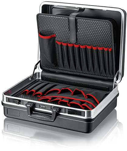 KNIPEX Werkzeugkoffer "Basic", leer, 41 Steckmöglichkeiten, 27 l Volumen, 465 x 200 x 410 mm, Werkzeugkoffer leer, Werkzeugkasten, 00 21 05 LE