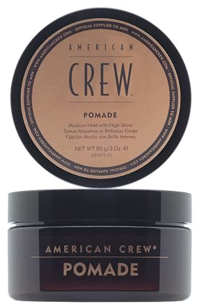 AMERICAN CREW – Pomade, 85 g, Stylingprodukt für Männer, Haarprodukt mit mittlerem Halt, Haarpomade auf Wasserbasis, optimal für glatte Frisuren mit viel Glanz