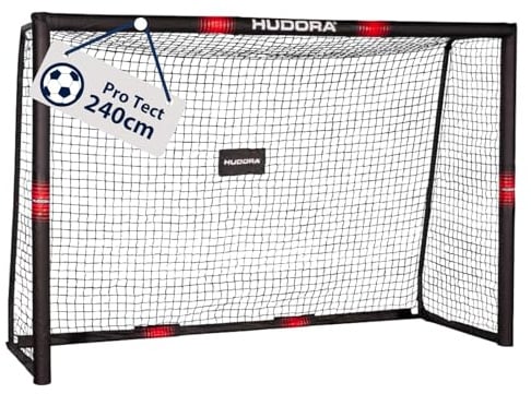 HUDORA Fußballtor Pro Tect - großes Fußballtor für Kinder und Erwachsene - Schaumstoff ummanteltes Fußballtor mit Netz - Hochwertige Outdoor Torwand mit Aufprallschutz