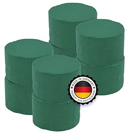Blumensteckschaum Zylinder 8 Stück 8 x 5 cm - Nasssteckschaum, Steckmoos | Steckmasse - Kegel Blumengestecke - Steckschwamm zum Basteln, Hochzeit, Geschenke, Deko – Blumen Gesteck DEUTSCHE HERSTELLUNG