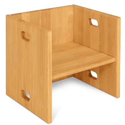 BioKinder Wendehocker Massiv Nachhaltig Stapelhocker Elena aus zertifiziertem Bio-Massivholz 35 x 35 x 35 cm