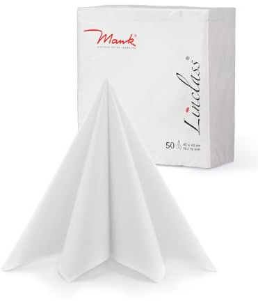 Prime Guest Servietten, Premium Edition für Hochzeit und Feiern, stoffähnlich, 50 Stück, 40 x 40 cm, ¼ Falz