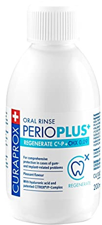 Curaprox Perio Plus Regenerate Mundspülung – Flüssig, CHX 0.09% mit CITROX®/P Formel & angenehmem Geschmack | Unterstützt Zahnfleischgesundheit & Mundpflege | 200 ml | Entwickelt In Der Schweiz