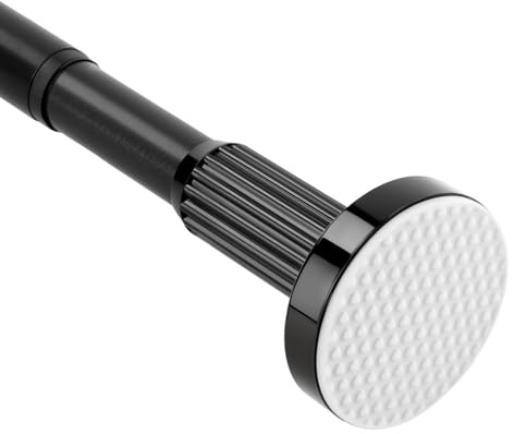 2 Stück 25mm Teleskop-Gardinenstange ohne Bohren | Ausziehbare Spannstange 90-160cm | Schwarz Vorhangstange für Duschvorhang, Balkon & Gardinen | Klemmstange für Wand
