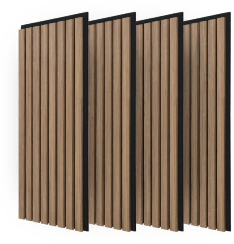 Art3d 20 Stück Akustikpaneele Dunkle Walnuss 3D Wandpaneele 60x30cm