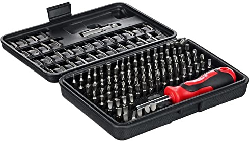 Meister Bit-Set 130-teilig - Chrom-Vanadium-Stahl - Gängige Standard- & Sicherheits-Bits - In praktischer Kunststoffbox / Bit-Satz für Schaubarbeiten / Bit-Sortiment / Schrauber-Bits / 3385430