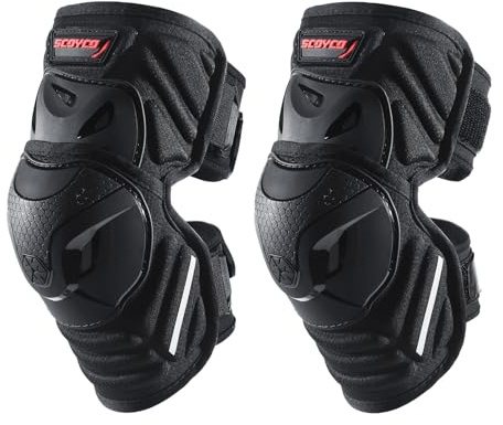 Scoyco Knieprotektoren Motorrad CE-Stufe 1 Mehrzweckfunktion Knieschoner | Motocross Inline-Skate MTB Skateboard E-Bike TPU Schale Schutzausrüstung