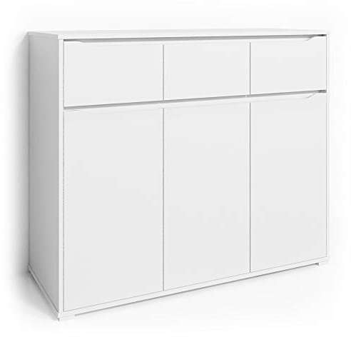 Vicco Kommode Ruben, Weiß, 48 x 101.6 cm mit Schubladen, zur Aufbewahrung von Kleidung und Alltagsgegenständen