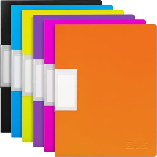 H&S Sichtbuch A4 mit Klarsichthüllen - Mappe im 6er-Set mit Klarsichthüllen - Sichtmappe A4 - Mehrfarbige Hefter und Ordner mit Folien - Mit 30 herausnehmbaren Folien