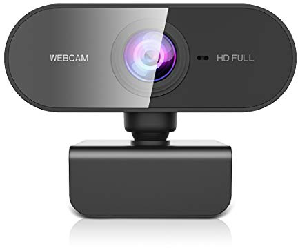 DDKJ Webcam Full HD, 1080P Webcam mit Mikrofon, Streaming Kamera Unterstützt 360° horizontale Drehung, Kamera für PC, Web Cam Plug & Play, USB Facecam für PC/Laptop, Gilt für Linux/Windows/Mac OS