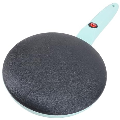 Asixxsix Kabelloser Crepe Maker, 8 Zoll runder elektrischer Crêpe-Maker, leicht zu reinigen, Automatische Temperaturregelung, Antihaft-Tauchplatte mit Tablett, Silikonspatel und