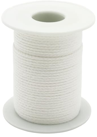 DNDGDLUA 61m Kerzendocht Rolle, Baumwolle Dochte für Kerzen Gießen Candle Wick Kerzendochte für Kerzen, Rauchfrei Geflochtene Runddocht für Kerzenherstellung DIY Duftkerzen, dochte für Kerzen gießen