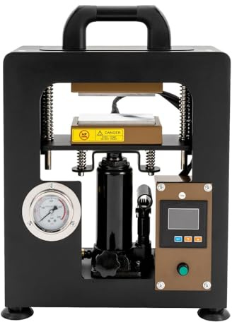 mindmed Tragbare 5-Tonnen-Hydraulikpresse mit Doppelheizplatten, CE/FCC, 110V/220V, K-Typ Temperaturregler & Kupfermanometer für effiziente Extraktion