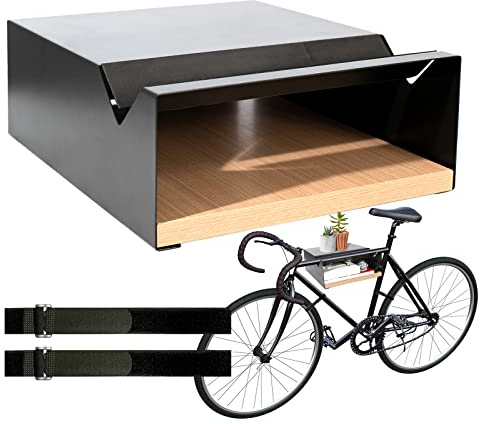 MOSHAY Fahrrad Wandhalterung S-Rack Fahrradhalter Aluminium Holz - Fahrradhalterung für Rennrad Gravel Bike Tourenrad - Fahrradständer Wand Innenaufbewahrung für Garage Wohnzimmer