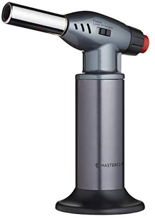 MasterClass-Blasbrenner, Nachfüllbarer Koch-Blasbrenner, einstellbare Anti-Flare-Flamme, rutschfestes Metallgehäuse, grau/silber