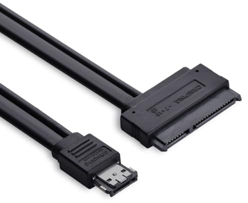 chenyang Power eSATA Kabel, Power eSATA zu SATA 22 poliges Datenübertragungs Verlängerungskabel, unterstützt 5V/12V Stromversorgung für 2,5"/3,5"-Festplattenlaufwerke, 50 cm