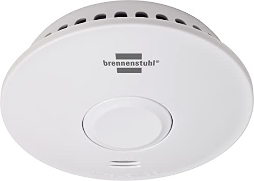 Brennenstuhl Funk-Rauchwarnmelder RM L 3101 / Vernetzbarer Rauchmelder mit Batterie (vernetzbar mit bis zu 40 Rauchmeldern, inkl. Befestigungsmaterial, geprüft nach DIN EN 14604)