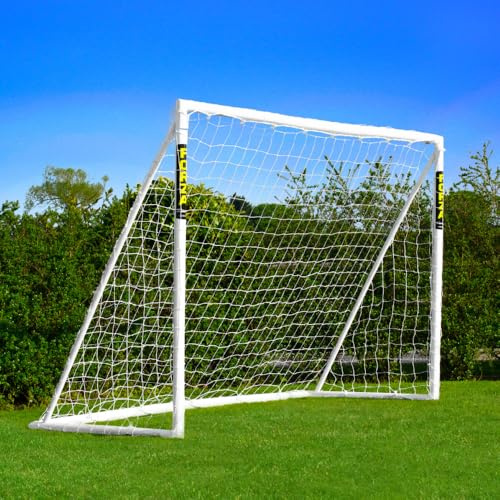 FORZA 2,4 m x 1,8 m Fußballtor | Auf die Plätze, fertig, Tor! | Allwetter-Fußballtor aus robustem uPVC – Zielfolie, Fußball und Tragetasche optional (Nur Ziel)