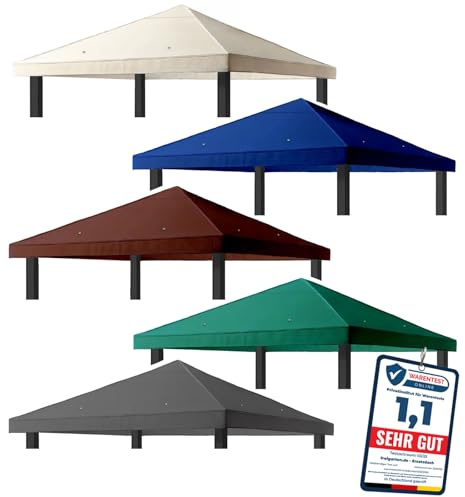 freigarten.de Ersatzdach für Pavillon 3x3 Meter Wasserdicht Material: Panama PCV Soft 370g/m² extra stark Modell 2 (Anthrazit (A))
