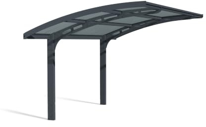 Canopia by Palram Carport Bausatz Arizona Wave 495 x 289cm Einzelcarport Polycarbonat in Anthrazit für PKW aus rostfreiem Aluminium