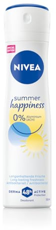 NIVEA Summer Happiness Deospray, Deo ohne Aluminium (ACH) mit sanfter Pflege, antibakterielles Deodorant mit 48h Schutz und einzigartiger INFINIFRESH Formel (150 ml)