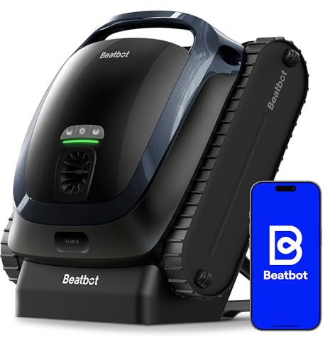 Beatbot AquaSense 2 Poolroboter, Akku Poolsauger mit Oberflächen-Parkfunktion, Poolreiniger Boden und Wand, Doppelte Reinigung der Wasserlinie, für Pools bis zu 300 m², Fenstergrau